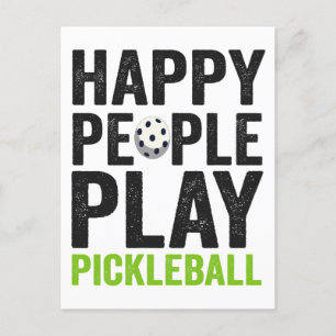 Funny Happy People spielen Pickleball Dink Sport G Postkarte