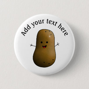 Funny Happy Potato Personalisiert Button