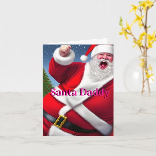 Funny Happy Santa Daddy Spaß Karte (Gelbe Blume)