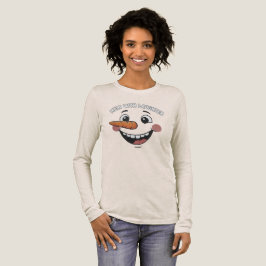 Funny Happy Snowman Face T-Shirt | Cute Smiling Tri-Blend Shirt