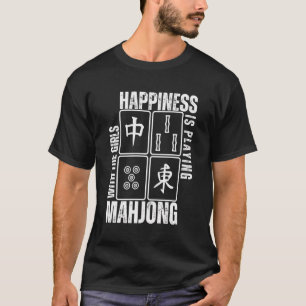 Funny Happy spielt Mahjong Retro Vintag T-Shirt