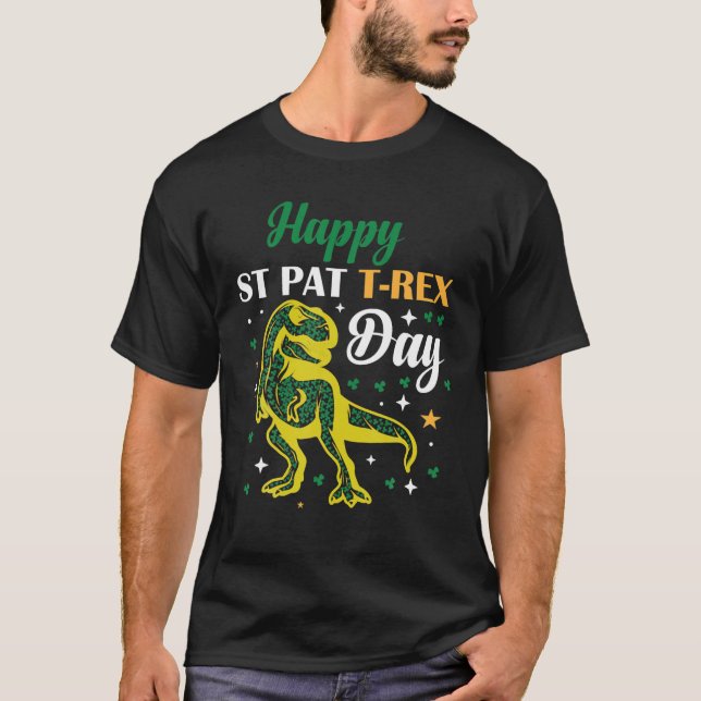 Funny Happy St. Pat Trex Day, Saint Patrick Design T-Shirt (Vorderseite)