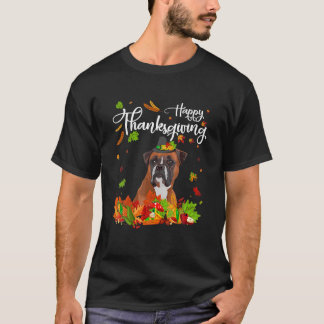 Funny Happy Thanksgiving Boxer Dog Türkei T Shirt