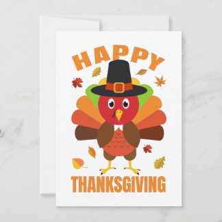 Funny Happy Thanksgiving Day Illustration Dankeskarte