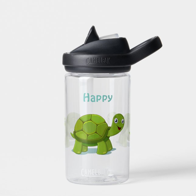 Funny Happy Tortoise Cartoon Trinkflasche (Links)