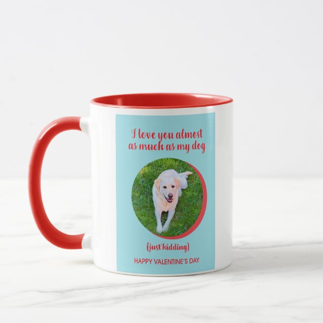 Funny Happy Valentine Dog Pun Coffee Tasse (Links)