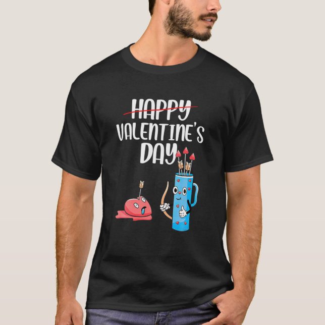 Funny Happy Valentine's Day Anti Valentine Couple T-Shirt (Vorderseite)