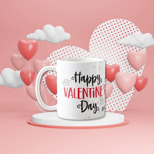 Funny Happy Valentines Day Black Cat Lover Kaffeetasse (Von Creator hochgeladen)