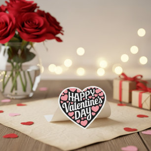 Funny Happy Valentines Day Herzlich Liebe Herz-Aufkleber