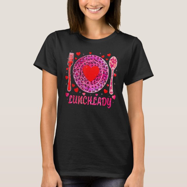 Funny Happy Valentine's Day Lunch Lady Women Match T-Shirt (Vorderseite)