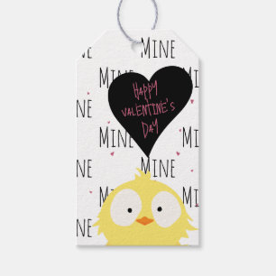 Funny Happy Valentine's Day "Mine Pattern" Chick Geschenkanhänger