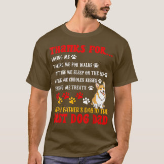 Funny Happy Vatertag Bester Hund Vater Corgi Dog L T-Shirt