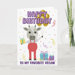 Funny Happy Vegan Birthday Card Karte
