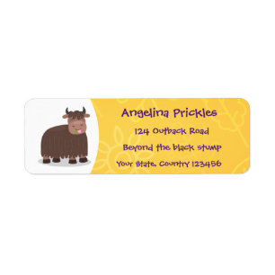 Funny happy yak aß gras Cartoon Illustration