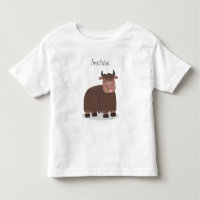 Funny happy yak aß gras Cartoon Illustration