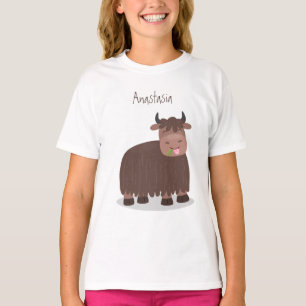 Funny happy yak aß gras Cartoon Illustration T-Shirt