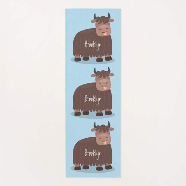 Funny happy yak aß gras Cartoon Illustration Yogamatte (Vorderseite)