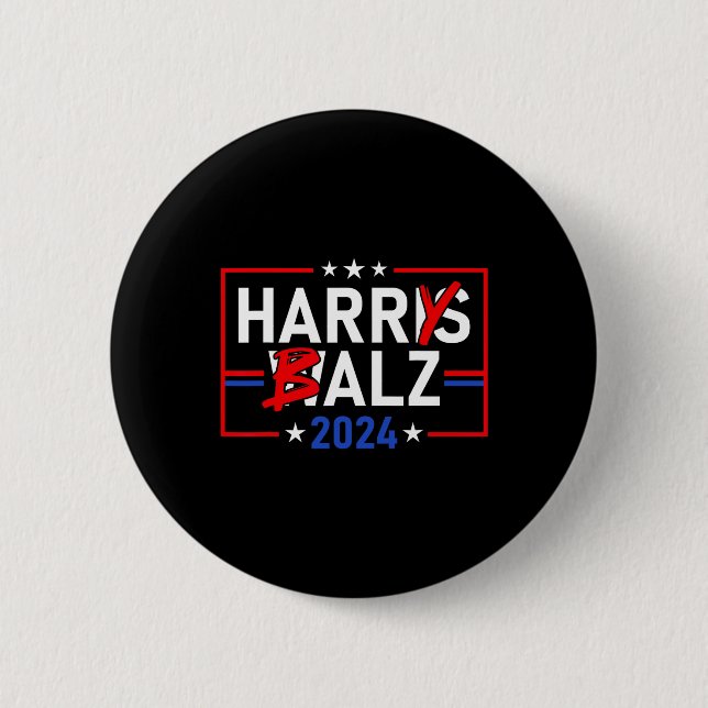 Funny Harris W 24 Harry B 2024 Meme Democratics Vo Button (Vorderseite)
