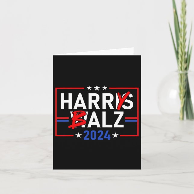 Funny Harris W 24 Harry B 2024 Meme Democratics Vo Karte (Vorderseite)