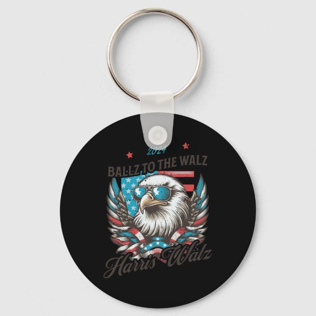 Funny Harris Walz 2024 Ballz für die Walz-Wahl Schlüsselanhänger (Vorderseite)