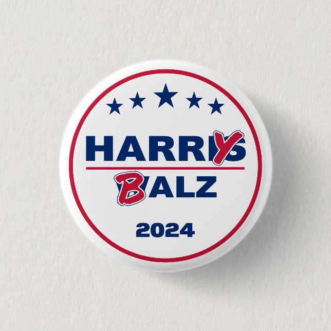 Funny Harris Walz 2024 Harry Balz 2024 Button (Vorderseite)