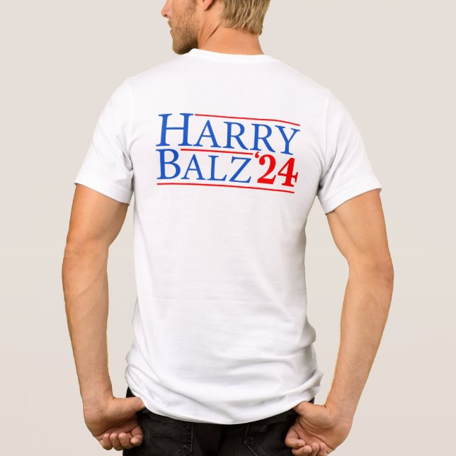 Funny Harris Walz 24 Harry Balz 2024 Meme Demokrat Tri-Blend Shirt (Rückseite)