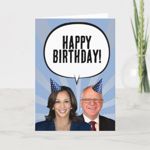 Funny Harris Walz Birthday Card Karte