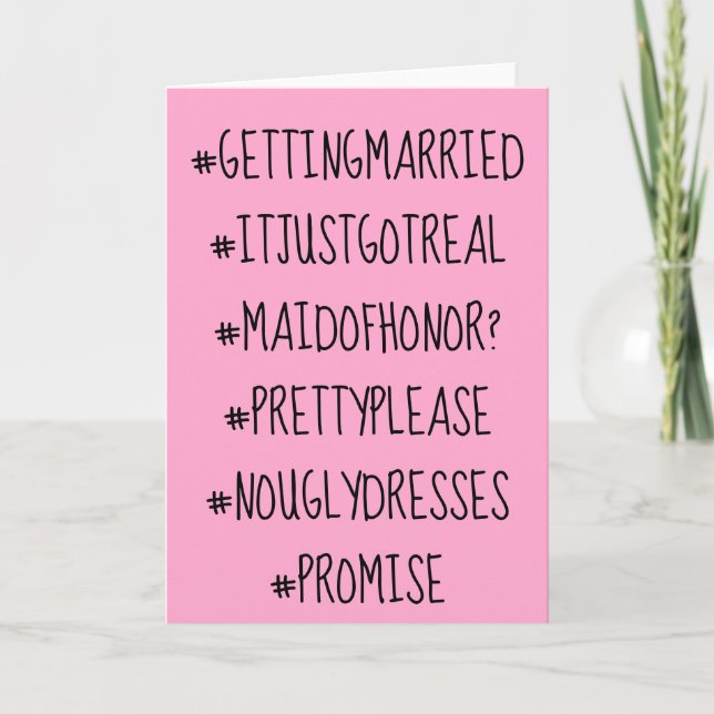 Funny Hashtag Trauzeugin Card Karte (Vorderseite)