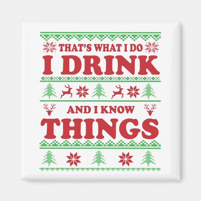 Funny hässlich Weihnachten Pullover Whisky Redewen Magnet (Vorne)