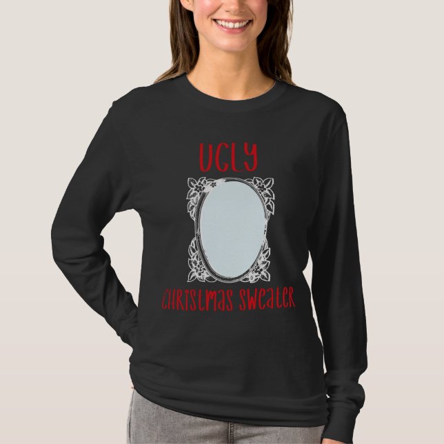 Funny hässlich Weihnachtssüßer mit Mirror Men Wome T-Shirt (Vorderseite)