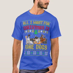 Funny hässlicher Weihnachtskraut mit Hunden Lover T-Shirt