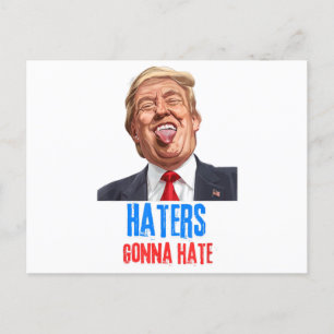 Funny Haters werden Zitat hassen, lustiges Sprichw Feiertagspostkarte