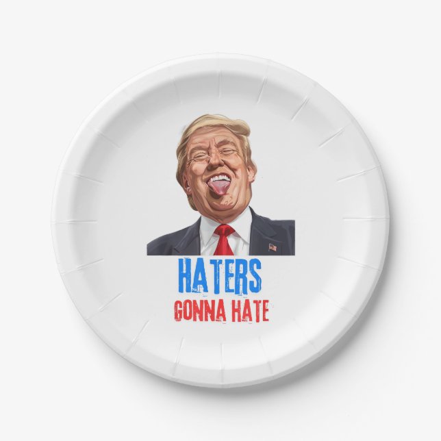 Funny Haters wird Zitate aus lustigen Sprichwort-T Pappteller (Vorderseite)