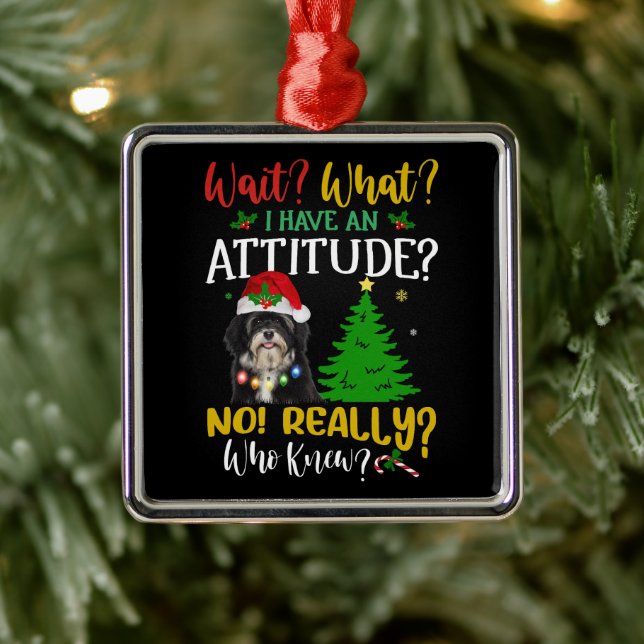 Funny Havanese Dog Ornament Aus Metall (Baum)
