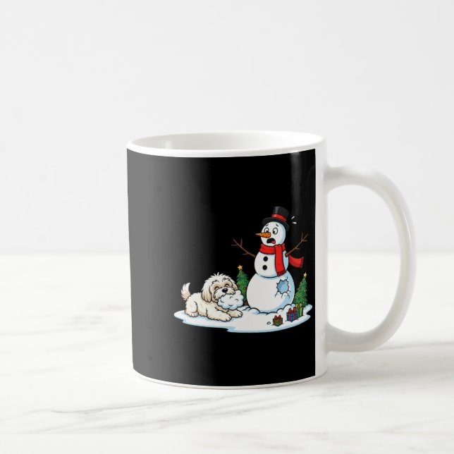 Funny Havanese Snowman Christmas Tree Xmas Womens  Kaffeetasse (Rechts)