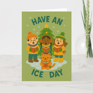 Funny "Have a Ice Day" Personalisierter Familienna Feiertagskarte