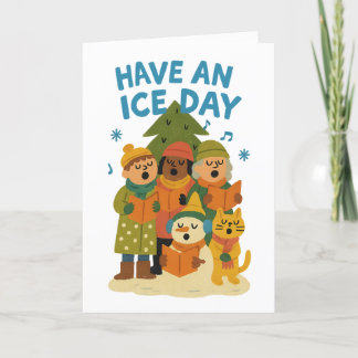 Funny "Have a Ice Day" Personalisierter Familienna Feiertagskarte