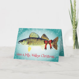 Funny "Have a Jolly Walleye Christmas" Feiertagskarte