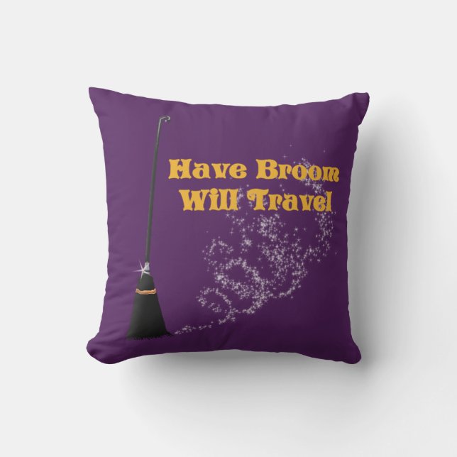 Funny have Broom wird Halloween Kissen reisen (Vorderseite)