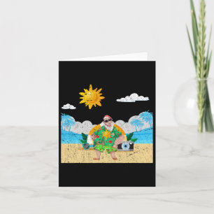 Funny Hawaiian Santa Claus Tropical Summer Christm Karte