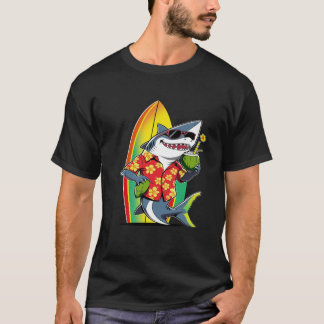 Funny Hawaiian Shark Drink Coconut Hawaii Sommer T-Shirt
