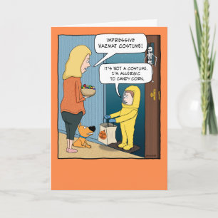 Funny Hazmat Anzug Halloween Card Karte