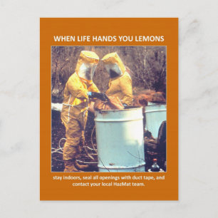 Funny Hazmat Biogefährdung Sicherheitshinweise Postkarte