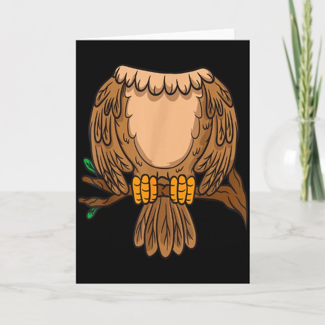 Funny Headless Owl Halloween Night Bird Costume Ea Karte (Vorderseite)