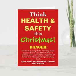 Funny Health and Safety Christmas Joof Spoof Feiertagskarte