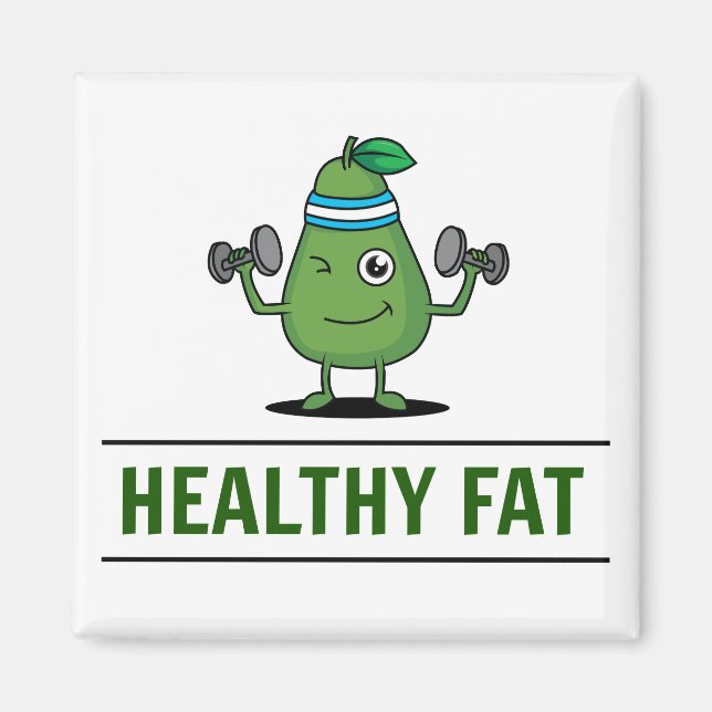Funny Healthy Fat Training Avocado Magnet (Vorne)