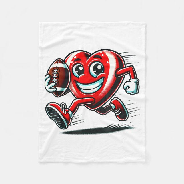 Funny Heart American Football Valentine Srts Women Fleecedecke (Vorderseite)