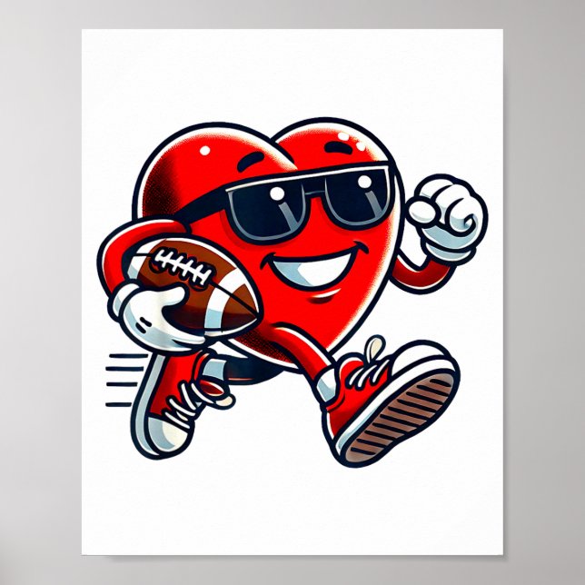 Funny Heart American Football Valentine Srts Women Poster (Vorne)