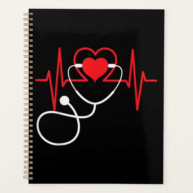 Funny Heart Beats Krankenpflege Medizin Planer (Vorderseite)