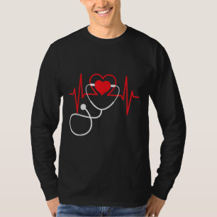 Funny Heart Beats Krankenpflege Medizin T-Shirt